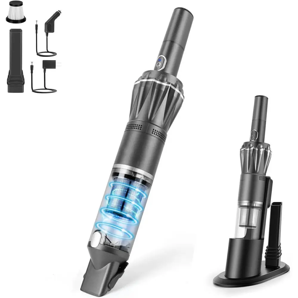 

Handheld Vacuum Cordless 25000PA, Super Lightweight 1lb with Powerful Suction, Charging Dock, Car Charger, Single Touch Empty an