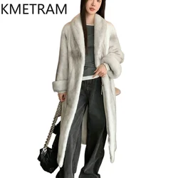 Natural Mink Fur Coat Women Luxury Long Fur Jacket Winter New Arrivals Outerwears Fashion Womans Clothing шуба женская 2024