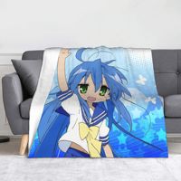 Lucky Star Izumi Konata Blanket Anime Flannel Awesome Warm Throw Blankets for Coverlet Spring Autumn