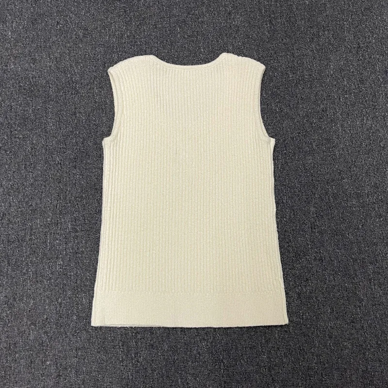 Women'S Ribbed U-Neck Knit Vest – New For Autumn/Winter 2026 – Slim-Fit Top Suitable For Layering Or Wearing Alone