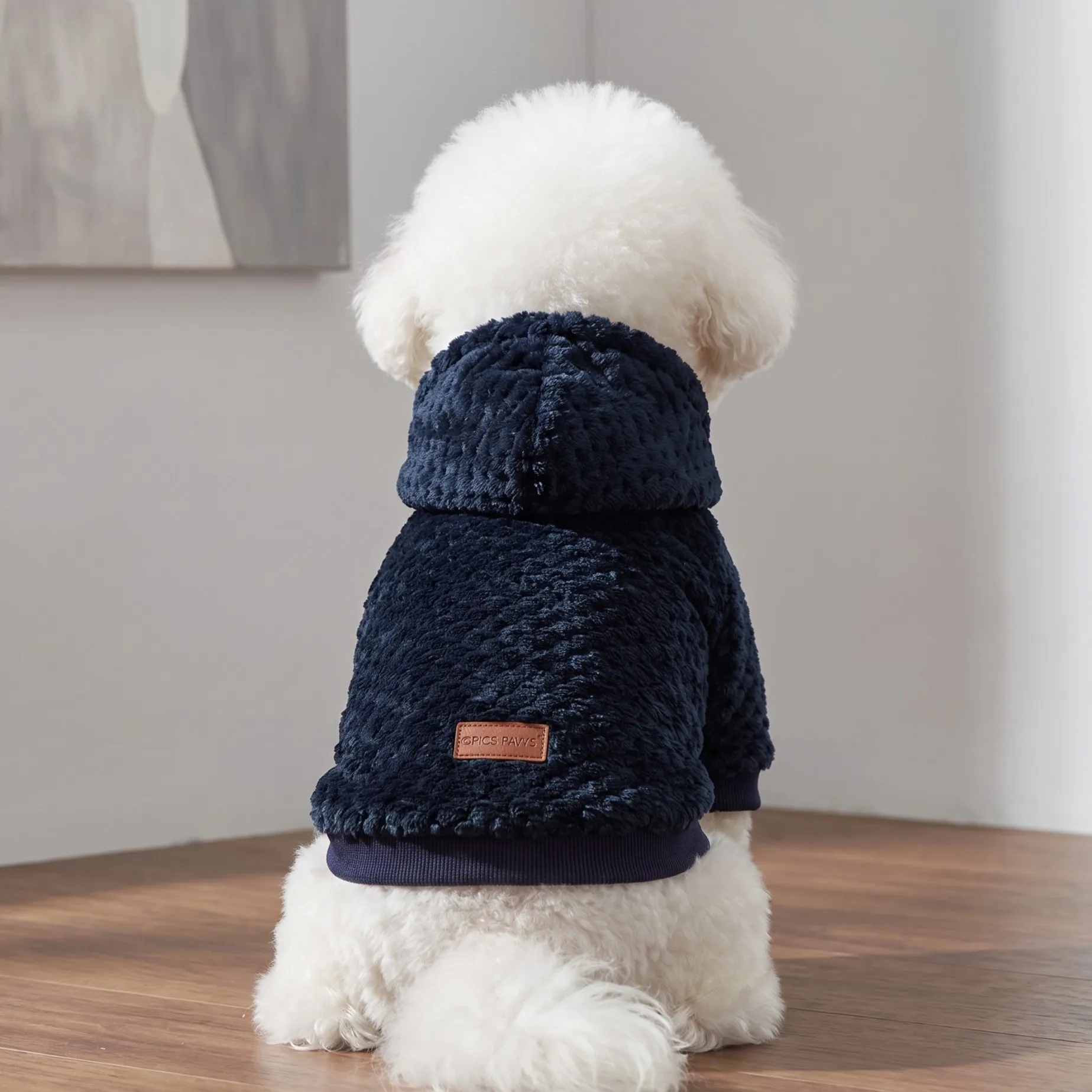 Weicher Polarfleece-Haustiermantel mit Kapuze, warmes Karodesign, ideal für kleine und mittelgroße Hunde, Katzen, Welpen, für den täglichen Gebrauch im Herbst und Winter. – Detail 15