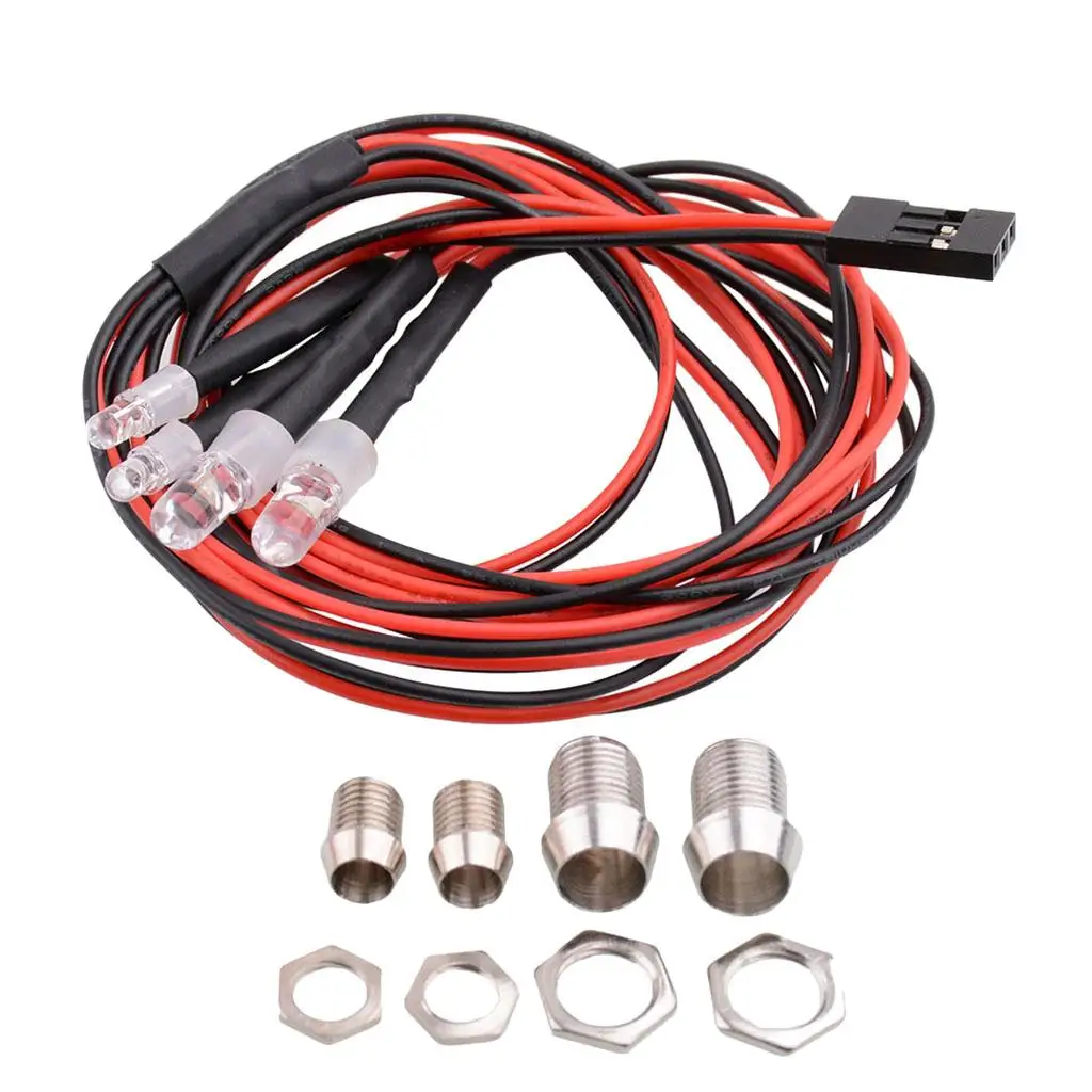 

RC Led Headlights Metal 4 Led Light Kit Roof Lights for 1 10 RC Car Accessories Upgrade Parts