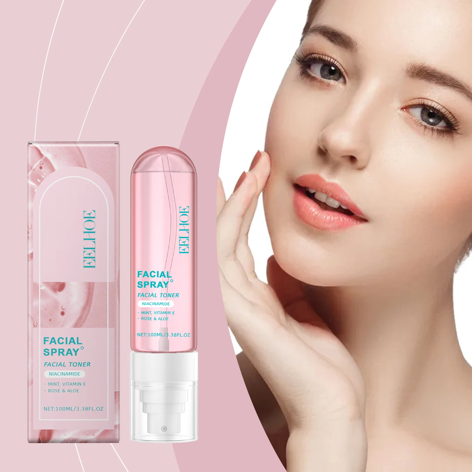 „Spray i tonik do twarzy z witaminą E – nawilżająca mgiełka dla blasku skóry, 100 ml (3,38 fl oz)”