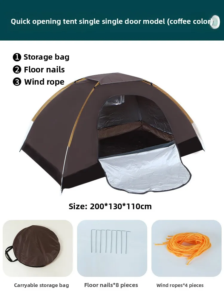 3-4 People Cross-Border Single Layer Automatic Quick Setup Outdoor Camping Tent