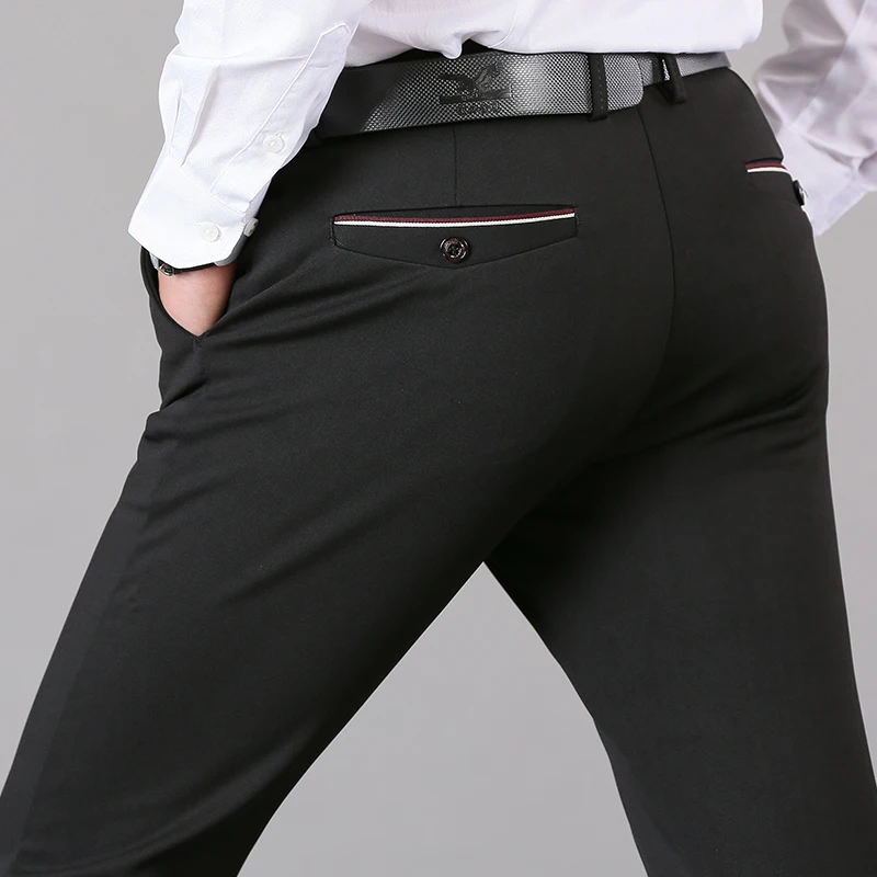 メンズビジネスパンツ,新しい高品質のファッションパンツ,カジュアルスタイル,スリム,伸縮性のあるウエストバンド,ヴィンテージ,ストリートウェア