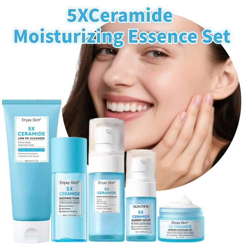 

5XCeramide moisturizing essence set deep moisturizing acne control oil to improve red blood sensitive skin
