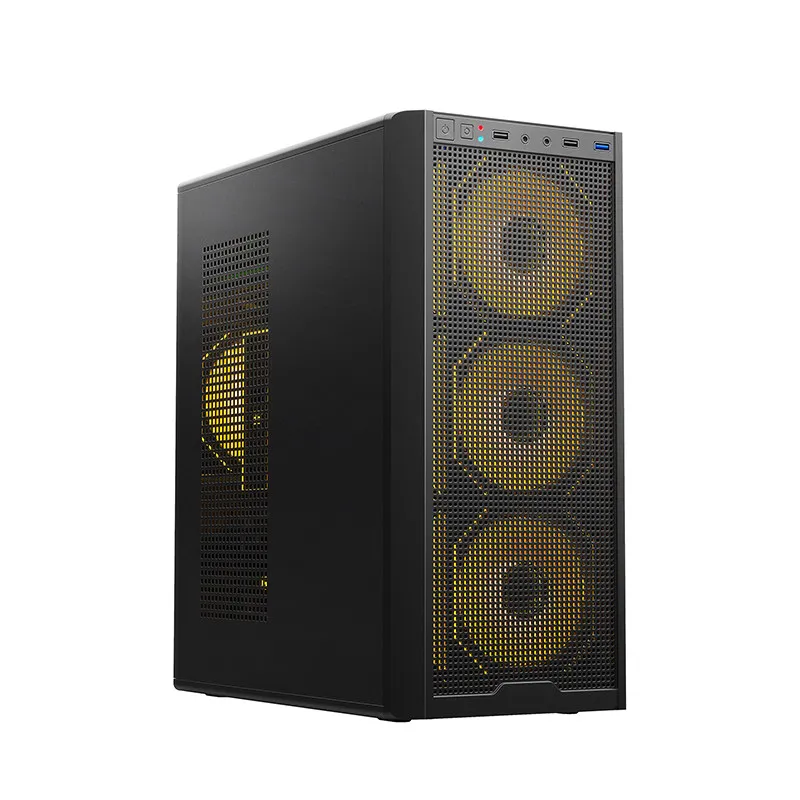 ATX Gaming PC Case, Mesh Air‑flow Front Panel, Tempered‑Glass Side Panel, Supports 360mm Water Cooling Desktop Computer Chassis