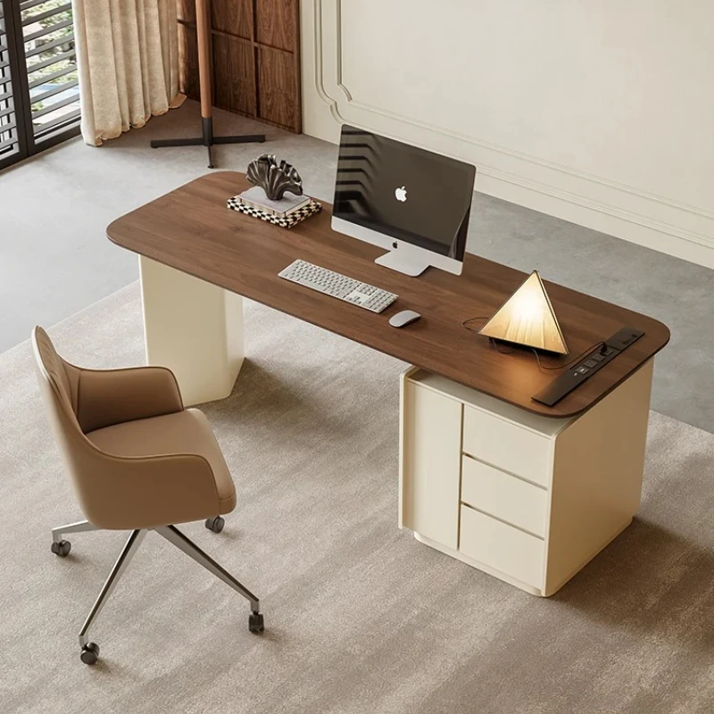 

Дизайнерский компьютер Эстетический современный деревянный уникальный офисный стол Оригинальность Ящики для хранения Корейская таволино Постмодернистская мебель