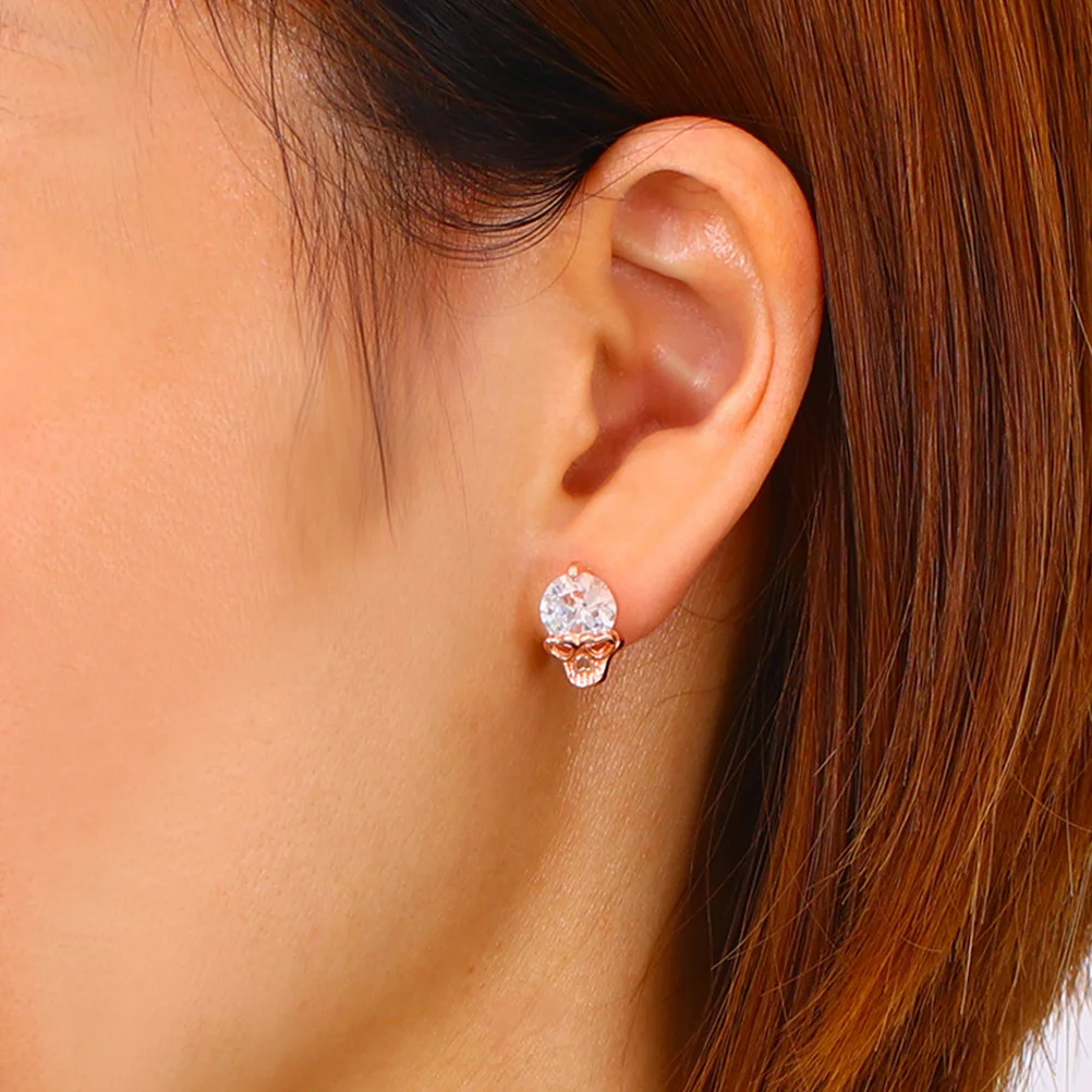 

1Pair Skull Head Earrings Women Gothic Cool Earrings Halloween Decorative Unique Gifts for Female Friends Trendy Jewelry