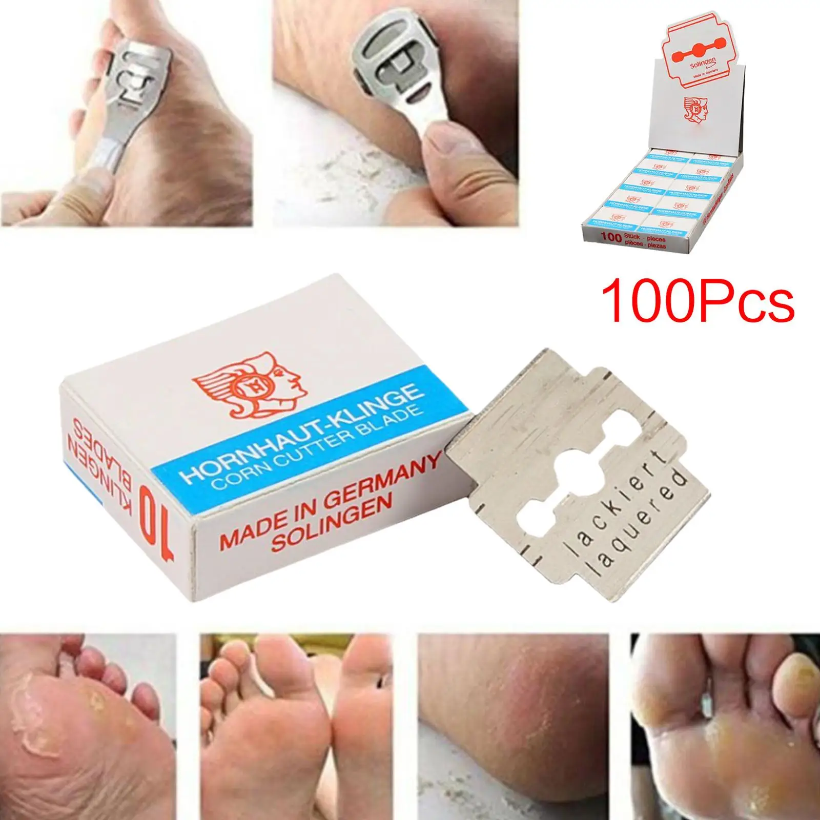 Recambio de piezas para removedor de piel muerta, herramienta de Arte de uñas, cuchillas de pedicura perfectas para el cuidado de los pies, 100