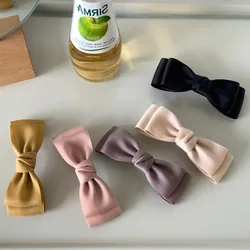Black Double-layer Satin Fabric Bow Hairpin for Women Girls Fashion Korea Sweet Student Hair Clip Pins Hair Accessories