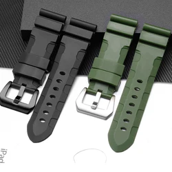 Rubber Watchband Substitute 1226 1223 Diver's Watch Series Flat Direct Mouth Waterproof Silicone Strap 22/24/26mm