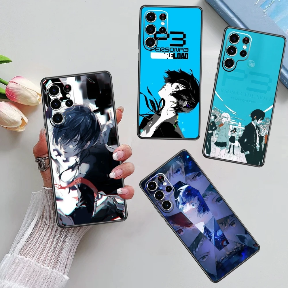 Game persona 3 r-reload Phone Case For Samsung Galaxy S24 S23 S22 S21 S20 Plus Ultra Note20 Soft Black Phone Cover