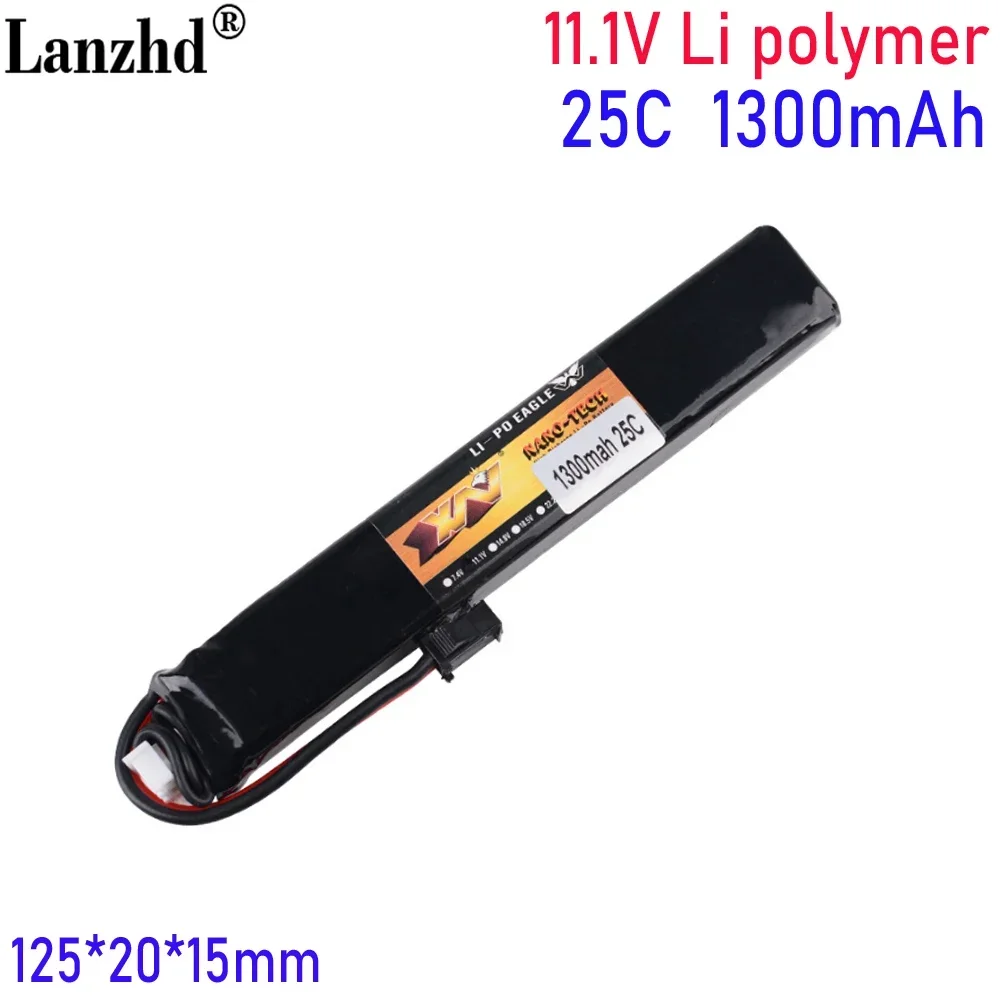 Batterie au lithium pour jouet, odorélectrique, balle molle, polymère, modèle d'avion, 1300mAh, 11.1V, 25C, 5520122