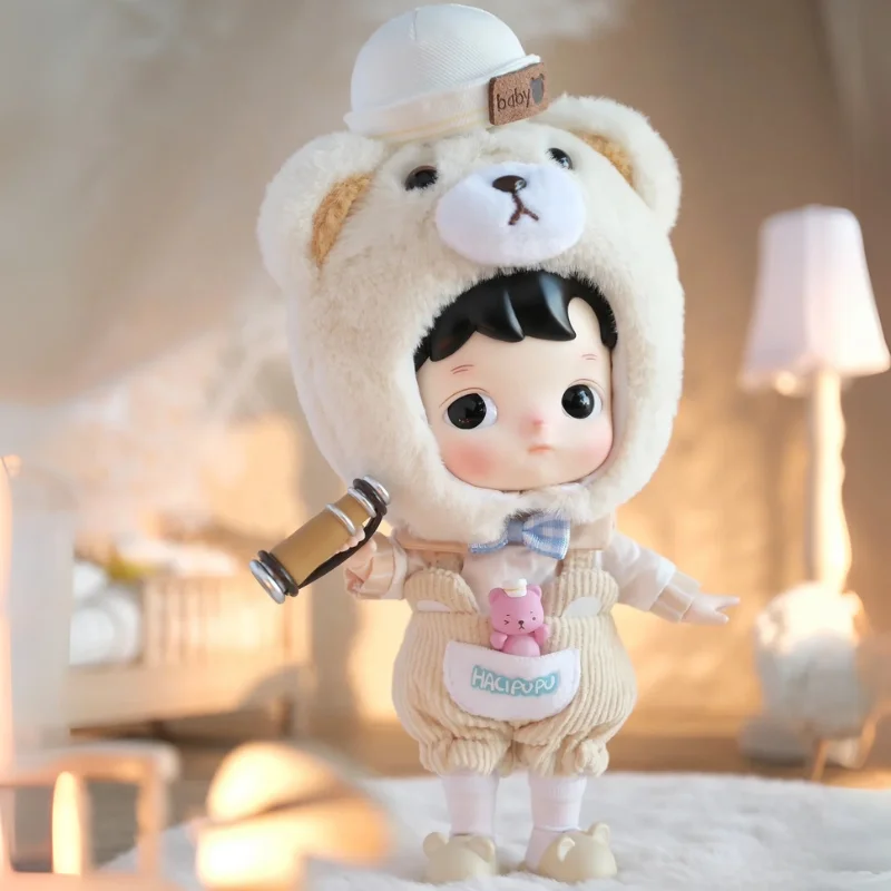 Hacipu×Loopy 크리스마스 눈사람 엘크 Bjd 인형 시리즈 액션 피규어 장난감, 데스크탑 장식 선풍기, 서프라이즈 크리스마스 선물, 16cm