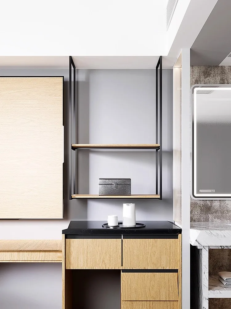 فندق الديكور المتقدم الفولاذ المقاوم للصدأ إطار معلق المطبخ منصة مشروبات تعليق تخزين كأس للنبيذ إبريق الشاي البضائع الرف #5