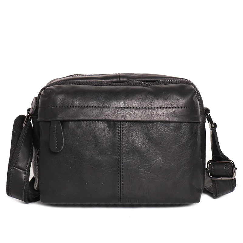 Sac à Bandoulière en Cuir de Vache Givré pour Homme et Femme, Petit Bandeau Carré, Mode Rétro