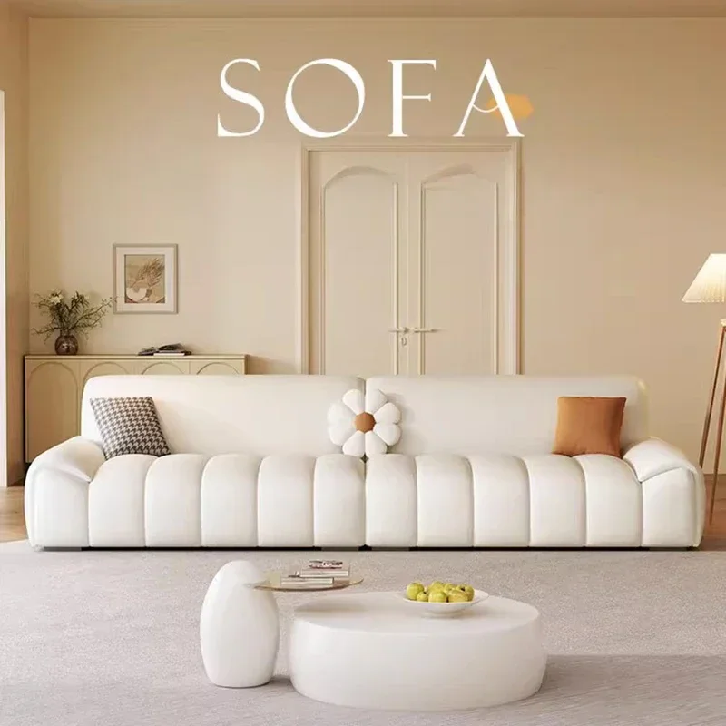 

Italian Luxury Living Room Sofa Large Household Simple Modern Straight Row French Models Divani Da Soggiorno Home Furniture