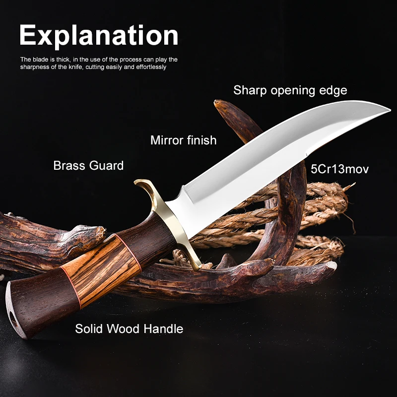 Wild Camping Cutter Outdoor High Hardness Multifunctional Straight Knife