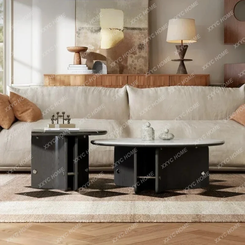 

minimalist round coffee table high-end small apartment living room home coffee tableTJ