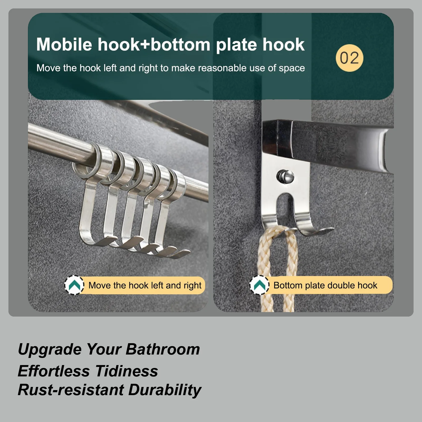 

Towel Bar Towel Holder For Bathroom Wall Stainless Steel Towel Shelf Bathroom Towel Rack Wall Mounted For Bathroom Restroom