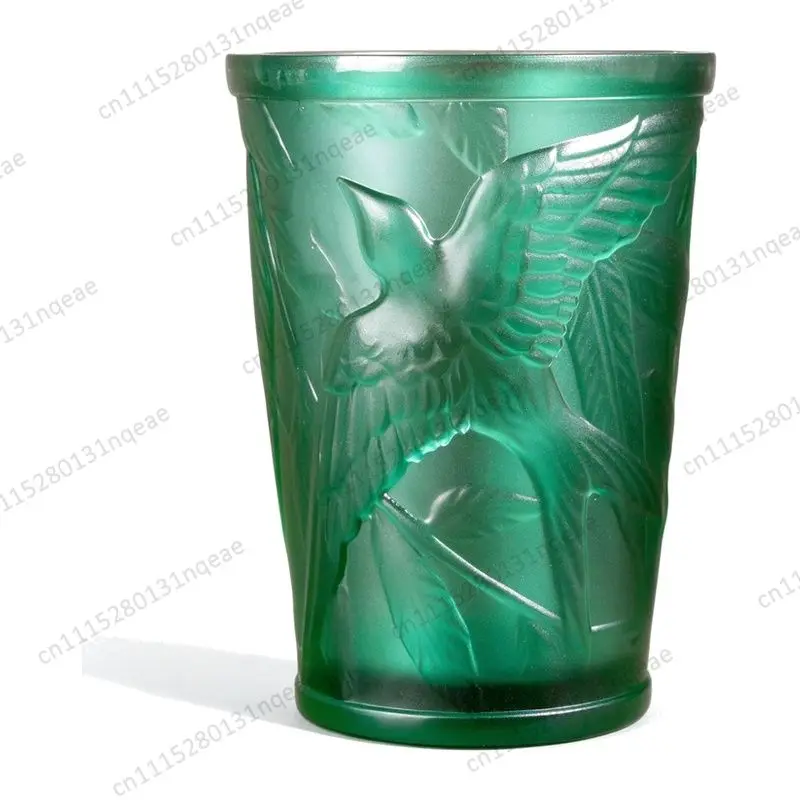 Emerald crystal tea candlestick swallow relief fashion home dinner party decoration ornament