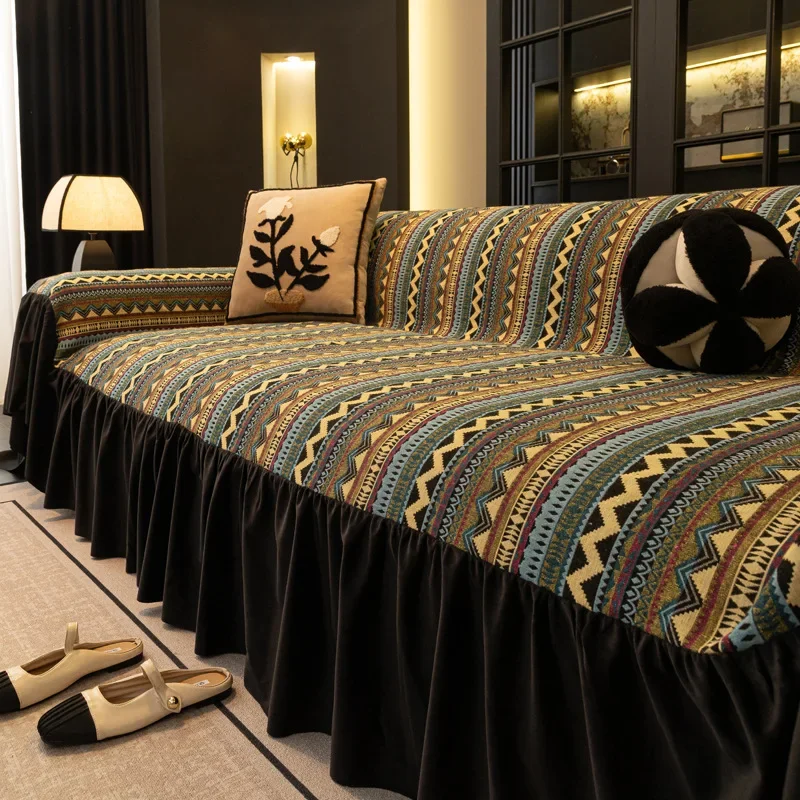 Light Luxury Sofa Cover Cloth Blanket Large Flower Sofa Towel Dirty and Anti-cat Scratch Sofa Cushion Anti-slip