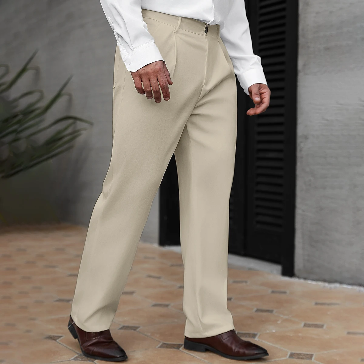 

Мужские черные деловые брюки большого размера, свободные и не обтягивающие, мужские деловые брюки большого размера, свободные и драпированные, устойчивые к морщинам деловые брюки