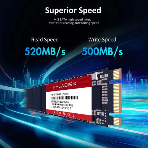 Imagen 2 del producto HUADSIK M2 SATA3 SSD 128GB 256GB 512GB disco duro M.2 NGFF 2280 1TB 2TB unidad interna de estado sólido para HP Laptop PC