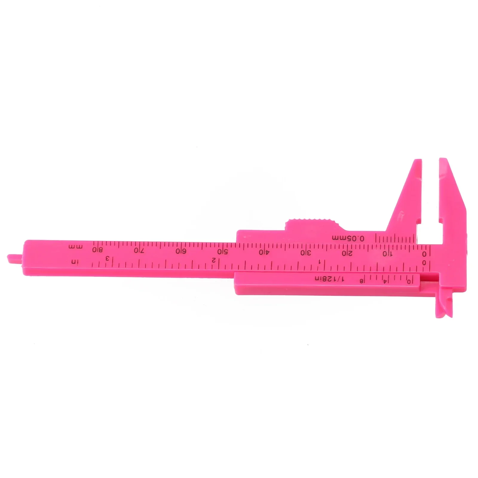 1pc Plastic Sliding Vernier Caliper Length Measuring Tool Hand Tools Millimeters And Inch Double Scale Ruler 0-80mm