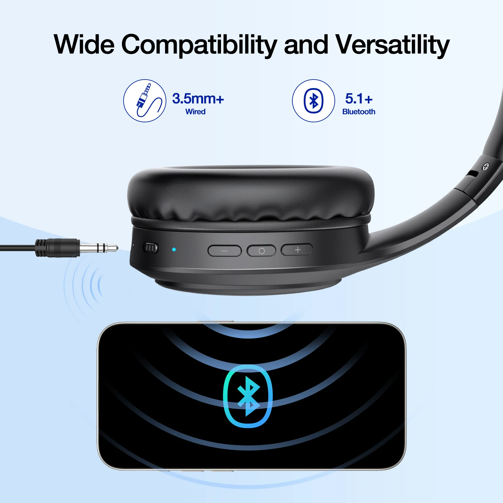 1HORA لهب سماعة رأس بخاصية البلوتوث AUT202 فوق الأذن HiFi سماعة ستيريو تصميم قابل للطي HD دعوة صحيح سماعة الألعاب الرياضية اللاسلكية