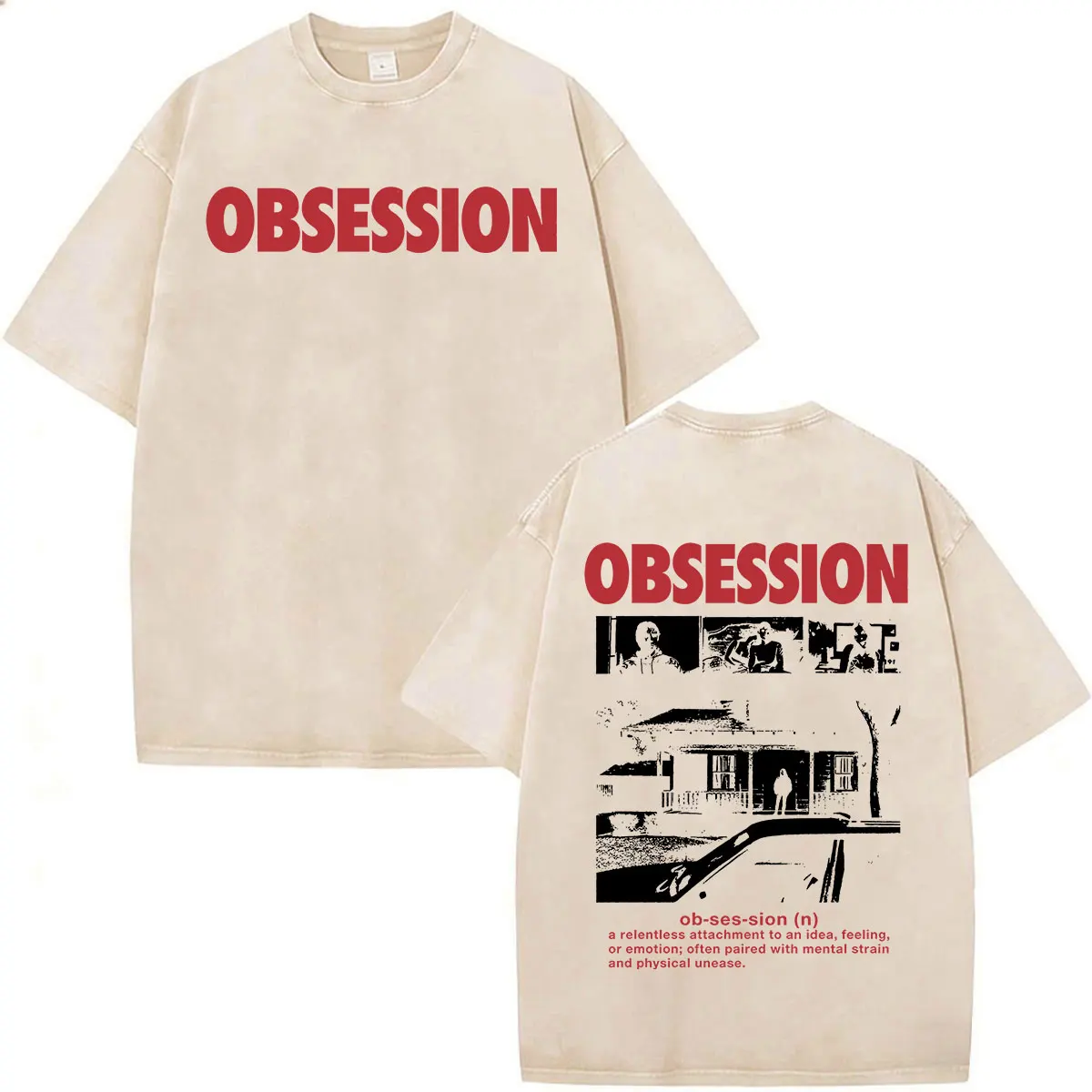 Vintage Washed Horror Movie Obsession One Wish Willow T-Shirt für Herren und Damen, modisches Gothic-T-Shirt aus Baumwolle, übergroß, kurzärmelig – Detail 7