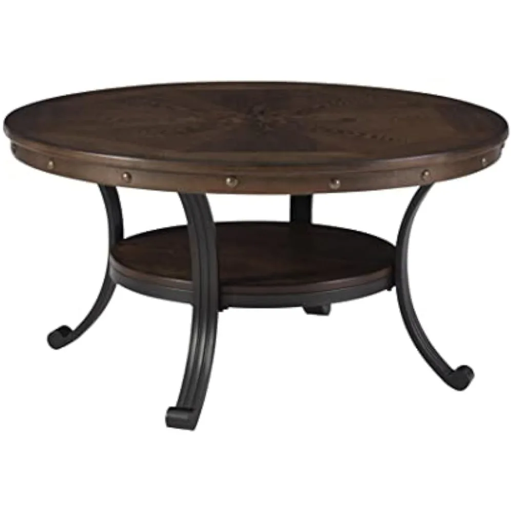 

Furniture Franklin Cocktail Table, Small, Multicolor,Brown/Black