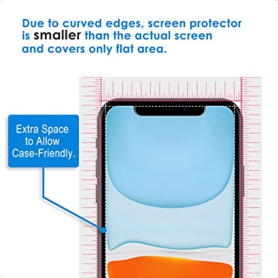 Folia ochronna na ekran do iPhone'a 11 i iPhone XR 6,1 cala, szkło hartowane, 3 sztuki