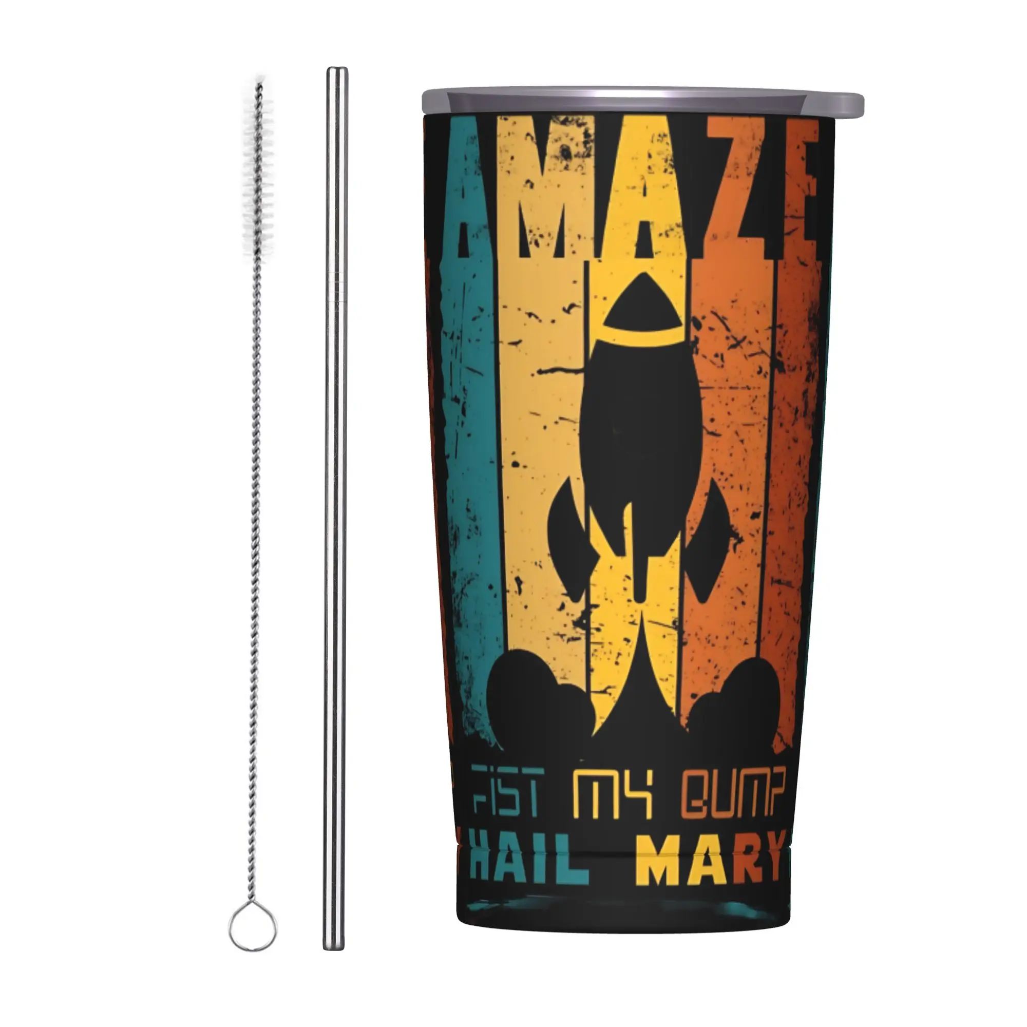PROJECT HAIL MARY  Tumbler Vacuum Insulated Si Fi Thermal Cup with Lid Straw Office Home Mug Spill Proof, 20oz