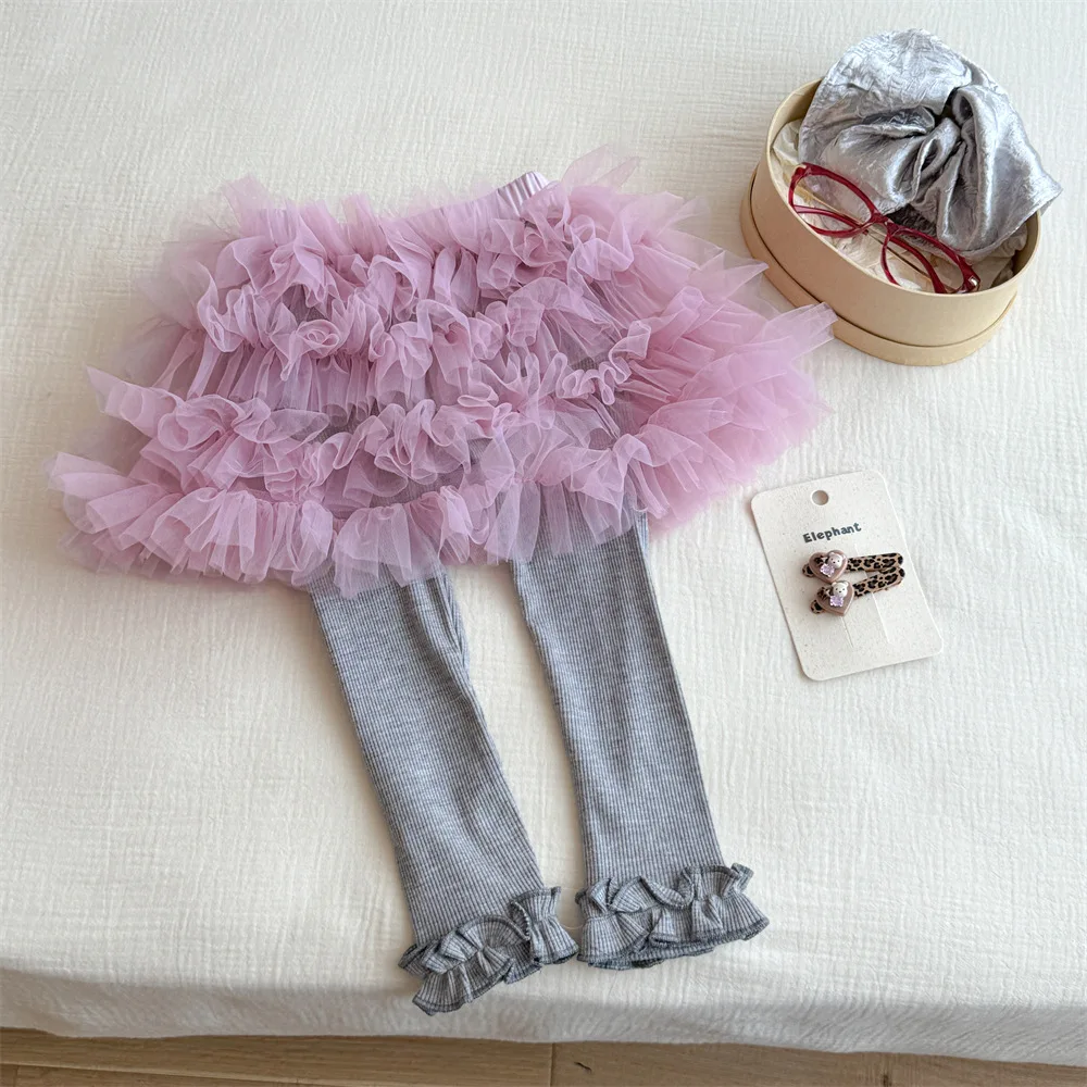 

New Autumn Style Fart Curtain Cake Gauze Leggings Japan Style Cute Beautiful Princess Style Casual Pants Trend