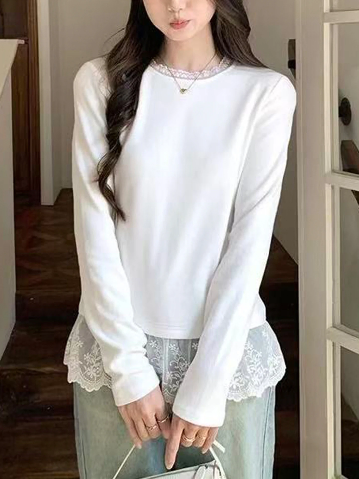 ballet-sle-longo-sve-camiseta-feminina-coreano-branco-v-ne-fino-ajuste-interior-wear-topo-renda-retalhos-macio-confortavel-casual