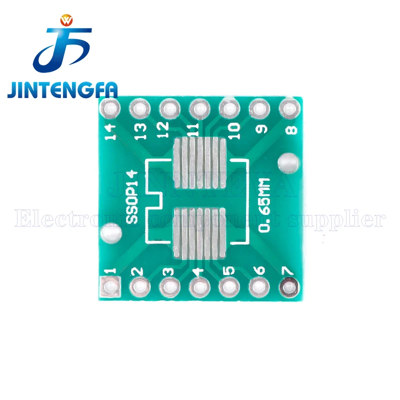 10PCS TSSOP14 SSOP14 SOP-14 SOP14 to DIP14 PCB Transfer Board DIP Pin Board Pitch IC Adapter plate Conversion board