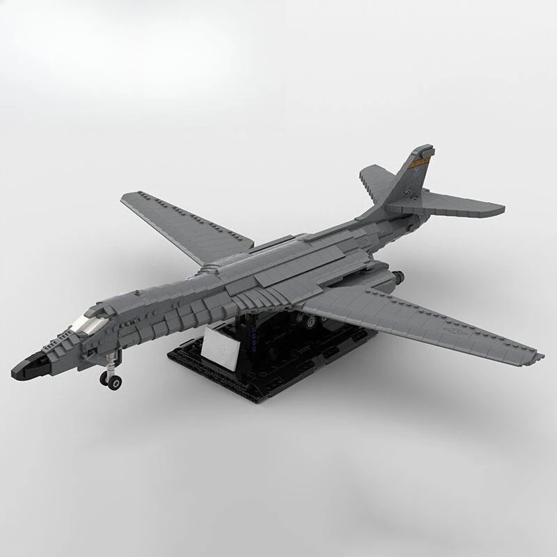 MOC Kreativtechnologie B-1B Flugzeugkavallerie-Bomber Kampfflugzeug Blockmodell DIY Erwachsenen-Puzzle Bausatz Spielzeug Geburtstagsgeschenk für Jungen Dekoration – Detail 1