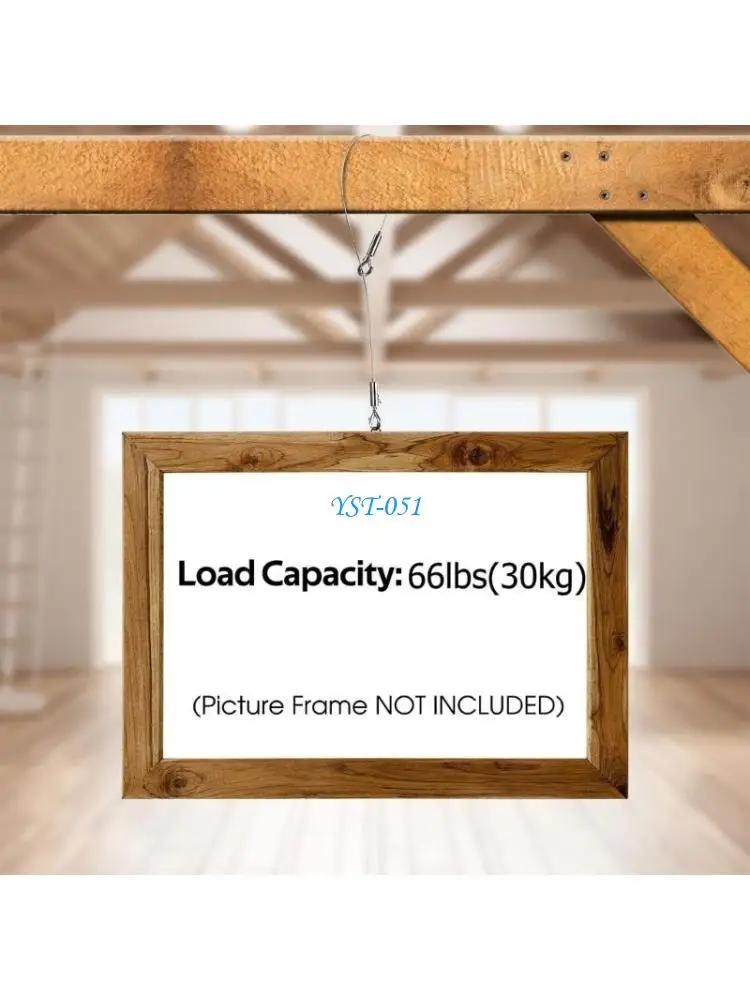 

E15A 2 Pack Adjustable Stainless Steel Picture Hanging Wire Set Includes Small Hook and Large Hook for Art Frame Support