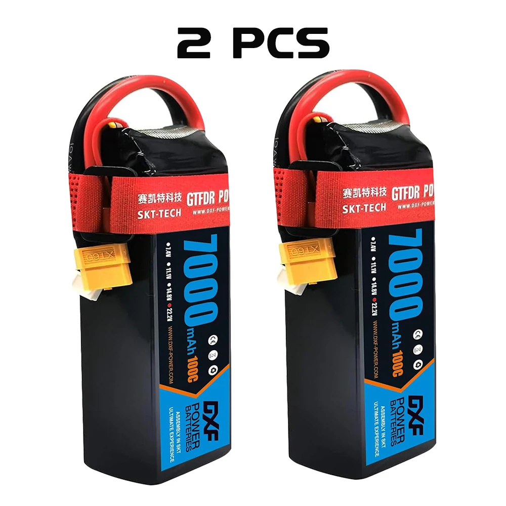 DXF 6S Lipo Batterij 22.2V 7000mAh 100C Soft Case Batterij XT90 XT60 EC5 Connector voor Auto Vrachtwagen tank RC Buggy Truggy Racing Hobby