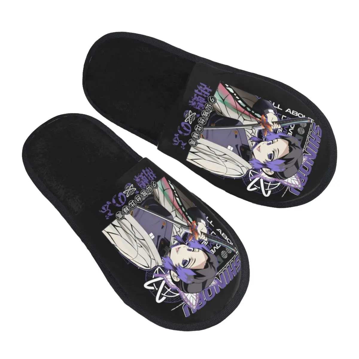 Zapatillas de espuma viscoelástica personalizadas SHINOPU Demon Slayer, zapatillas de casa de Manga de Anime suaves y cálidas para mujer