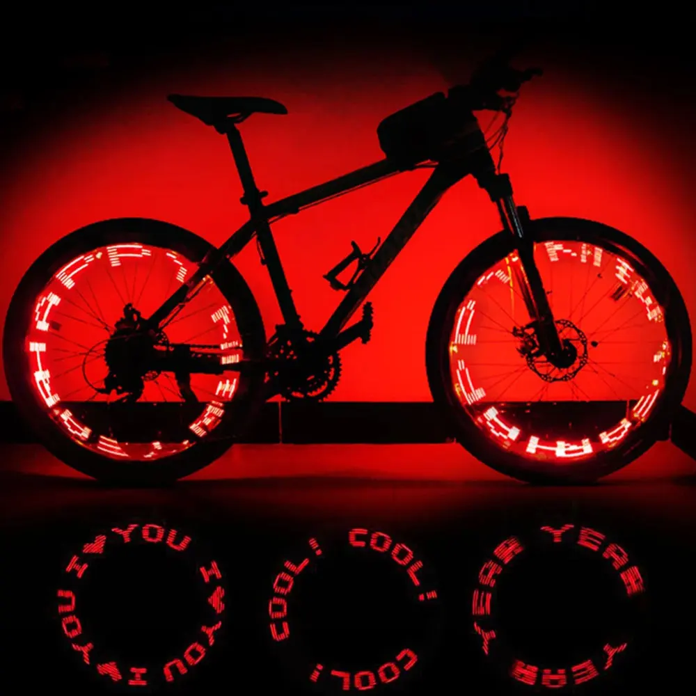 1x Bicycle Valve Light Double Sided Letter 8 Modes Night Ride MTB Bike Tire Nozzle Valve Caps Lamp with Battery Bicycle Light