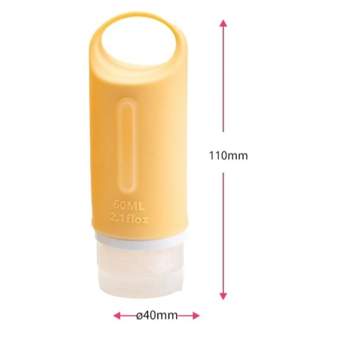 1 pz 60 ml riutilizzabile da viaggio sub-bottiglia articoli da toeletta portatile spremere bottiglia contenitore per campioni in silicone a prova di perdite con fori per appendere