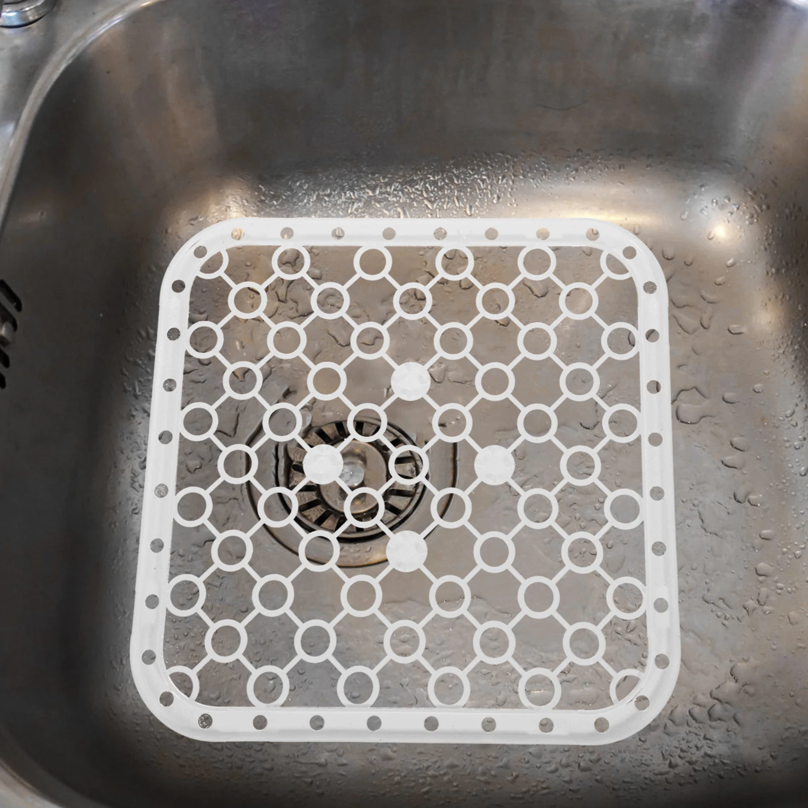 

2pcs Sink Mats Plastic Kitchen Stainless Steel Protectors Silicon Bottom Dish Drainer White Non Slip Heat Resistant Bath Tools