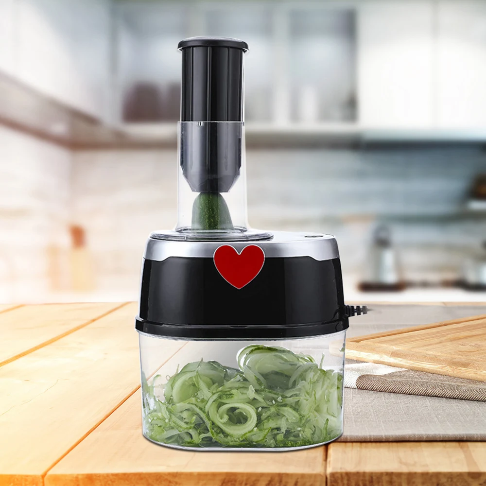 Multifunctional Vegetable Slicer Home Electric Rotary Chopper Fruit Salad Grater Electric Vegetable Cutter  With 4* Blades