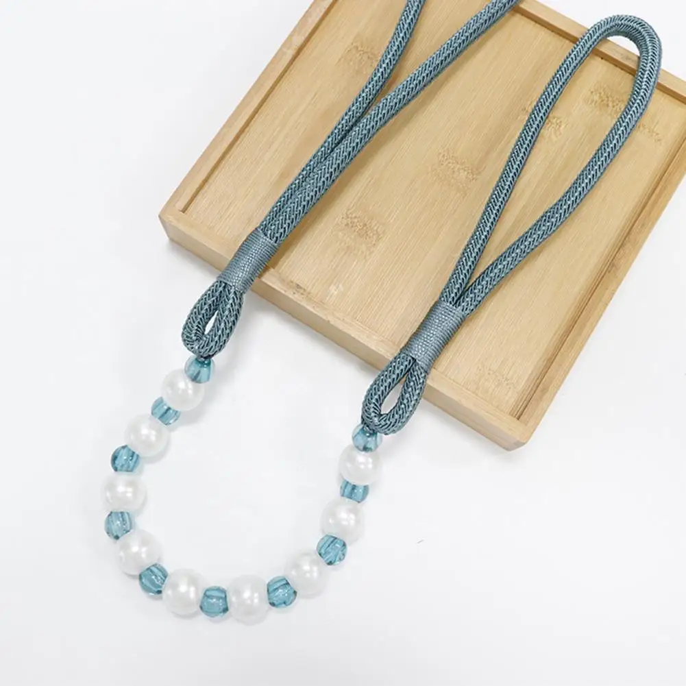 Easy to Use Curtain Ties Curtain Fasteners 2pcs Pearl Curtain Tiebacks Handmade Decorative Holdback Ropes Farmhouse for Home