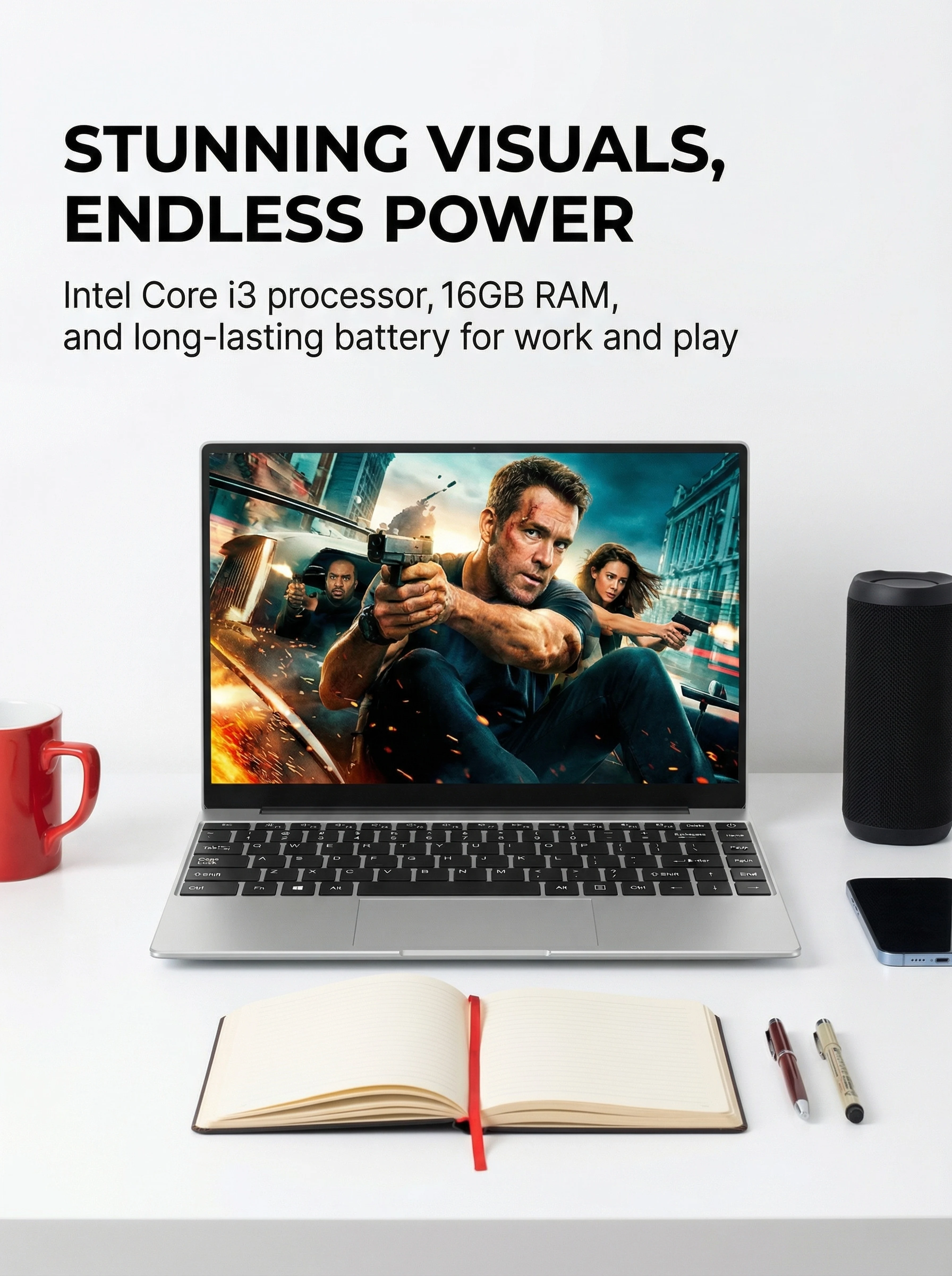 New Ultra Slim 14.1 Inch Laptop Intel Core I3-6100U 32GB RAM 2TB SSD 1920*1080 FHD Display Windows 11 Pro Office Study Computer