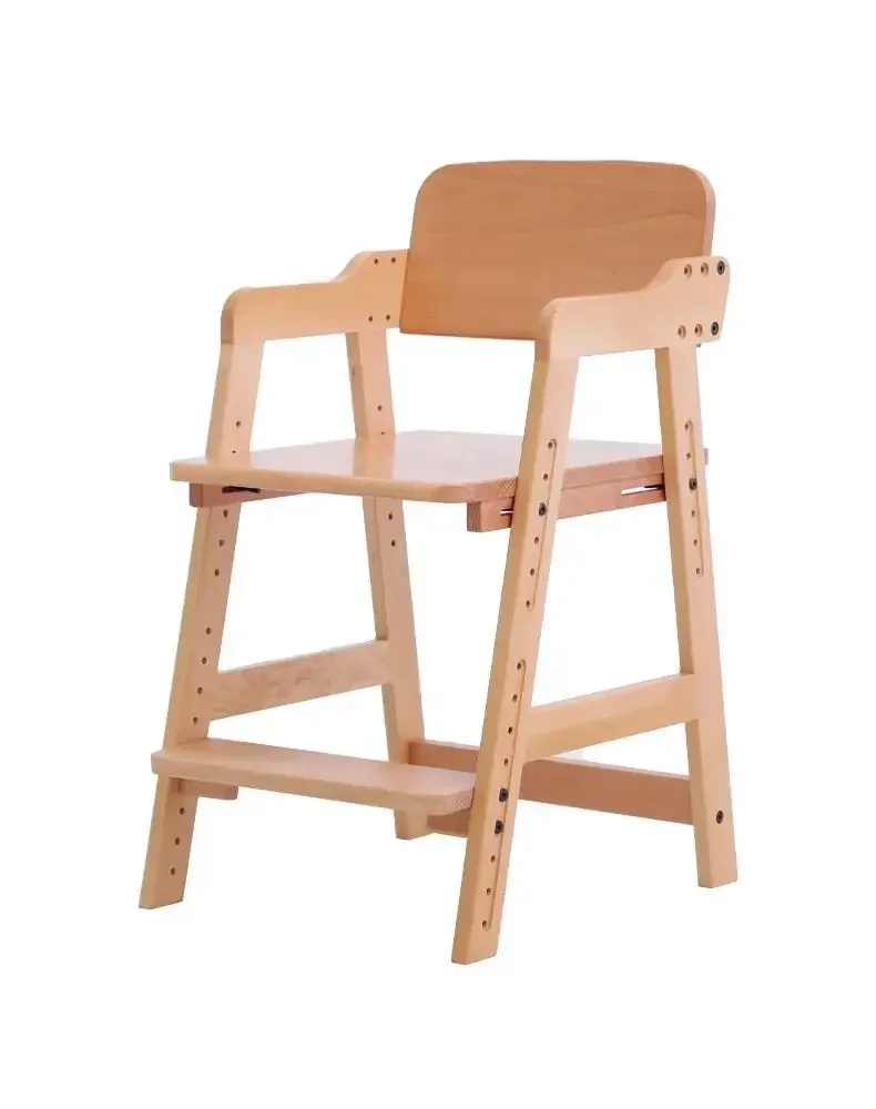 Home Furnishing Children's Learning Chair, Solid Wood Seat, Home Baby Dining Chair, Liftable Multi-functional Writ