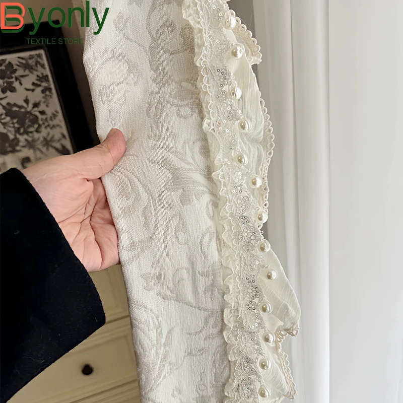 

Vintage Milk Tea Color Paisley Jacquard Cashmere Chenille Curtains for Living Room and Bedroom Customized Partition Curtains